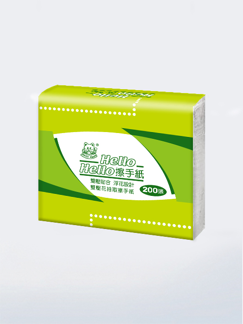 【箱購免運】Hello 環保雙層衛生擦手紙巾100抽x20包 (21x21mm)
