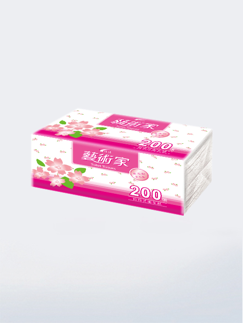【箱購免運】藝術家花彩環保抽取式衛生紙100抽(190X180mm)